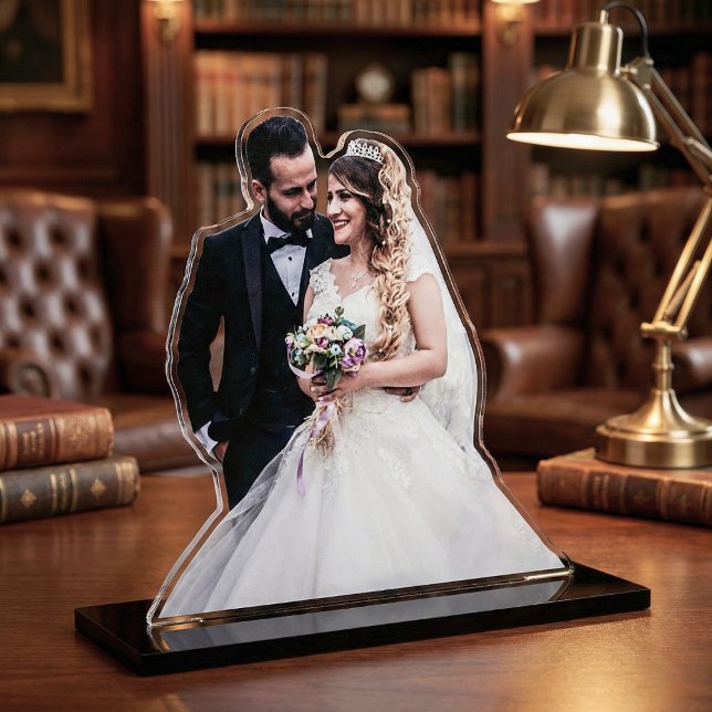 Wedding Couple Photo Cutout Acrylic Sculpture (Your Love Story, Beautifully Sculpted.)