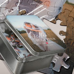 Wedding couple photo personalised jigsaw puzzle<br><div class="desc">Create your own elegant "better together" typography quote overlay wedding photo keepsake personalised gift puzzle with couple names,  red heart,  and your text.</div>