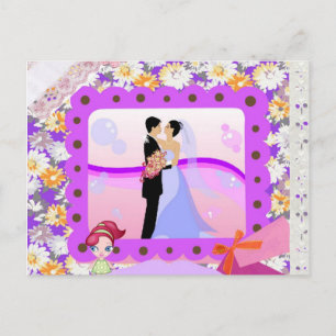 wedding couple postcard