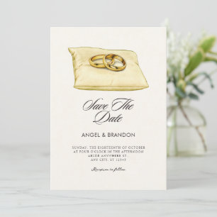 wedding couple rings art save the date