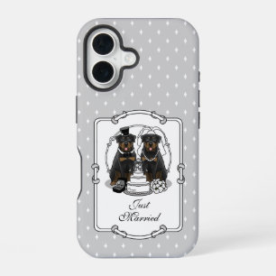 Wedding Couple Rottweilers Bride and Groom Dogs iPhone 16 Case