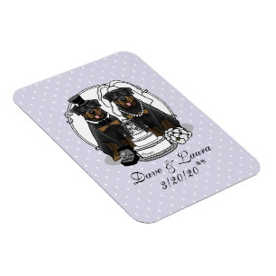 Wedding Couple Rottweilers Bride and Groom Dogs Magnet
