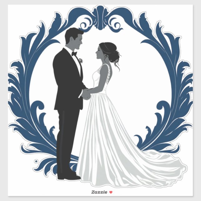 Wedding Couple Silhouette Holding Hands (Sheet)