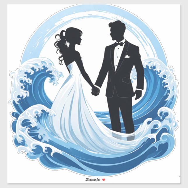 Wedding Couple Silhouette Holding Hands For Couple (Sheet)