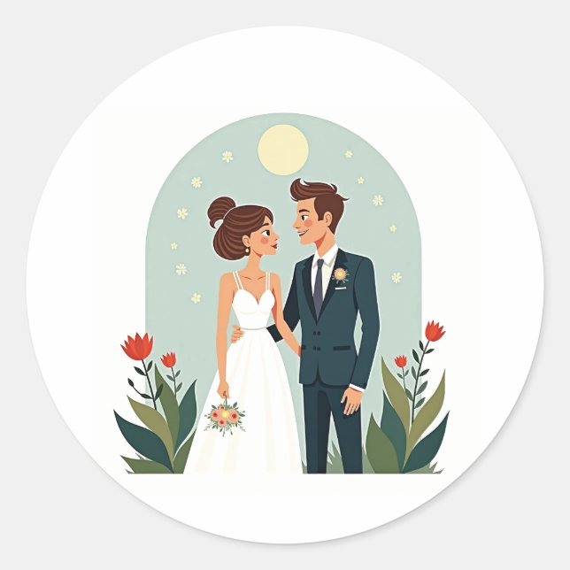 Wedding Couple Sticker  (Front)