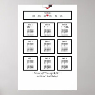 Wedding Couple Table Seating Plan Poster
