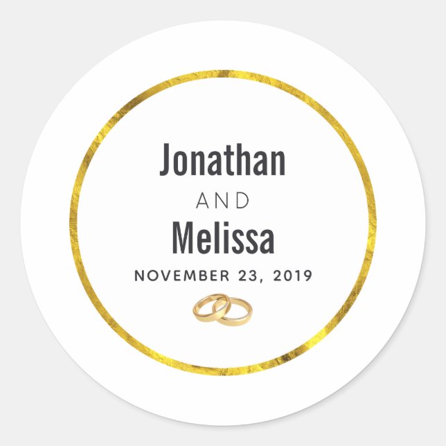 wedding couple template classic round sticker (Front)