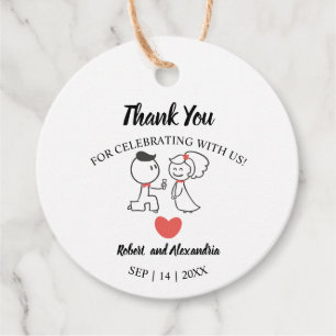 Wedding Couple Thank You for Coming Wedding  Favour Tags