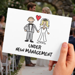 Wedding Couple - Under New Management Postcard