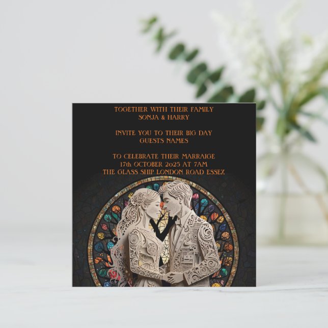 Wedding couples personalised  save the date (Standing Front)