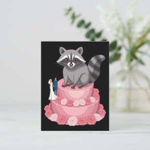 Wedding Crashing Racoon Feral Felicitations Postcard