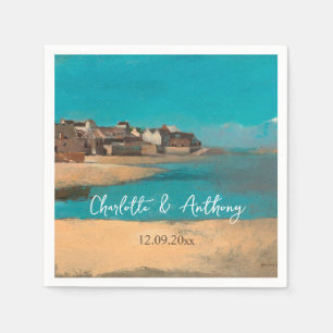 Wedding Creative Village Sea Sky Impressionist Napkin