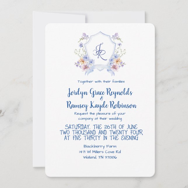 Wedding Crest Invitation (Front)