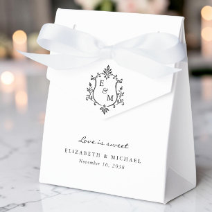 Wedding Crest Monogram Love Is Sweet Thank You Favour Box