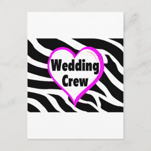 Wedding Crew (Heart Zebra Print) Postcard