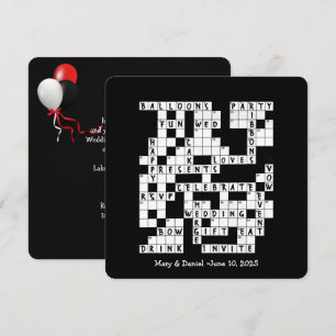 wedding crossword puzzle invite