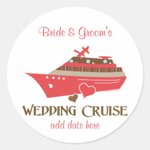 Wedding Cruise Classic Round Sticker