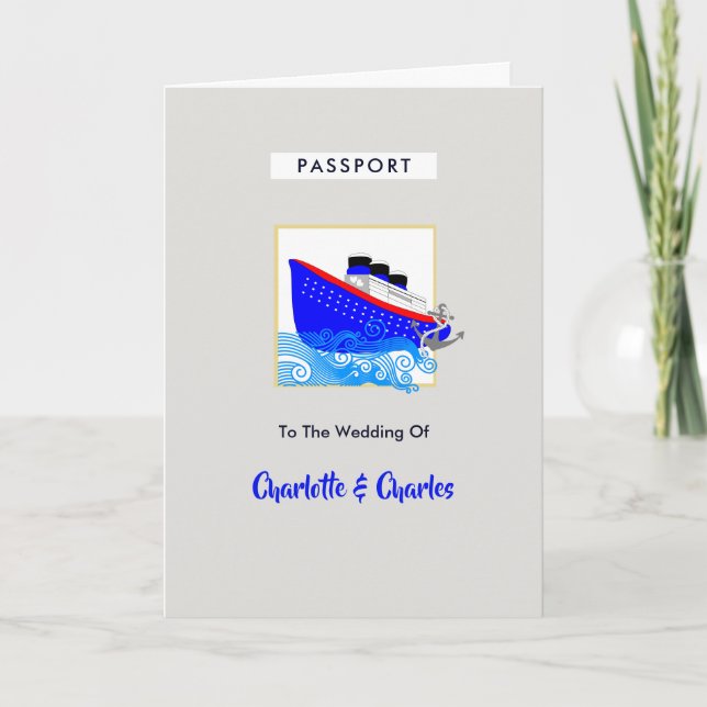 Wedding Cruise Destination Wedding Passport Invite (Front)
