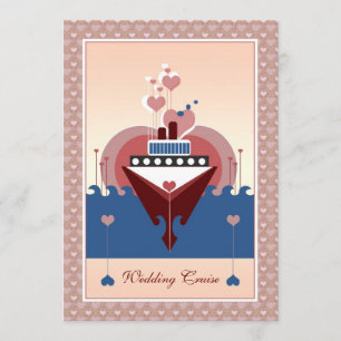 Wedding Cruise Heart Ship Invitation