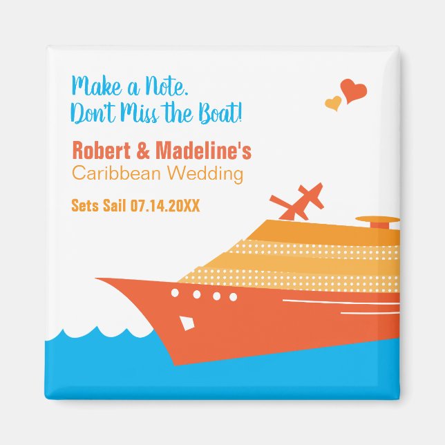Wedding Cruise Save the Date Magnet (Front)