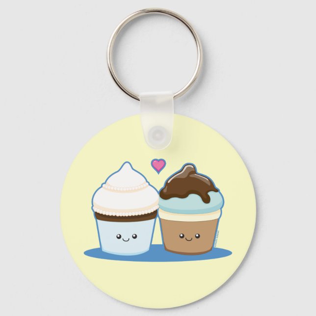 Wedding Cupcakes Key Ring (Front)