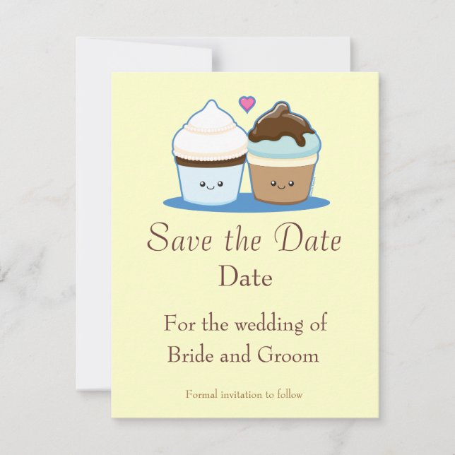 Wedding Cupcakes Save The Date (Front)