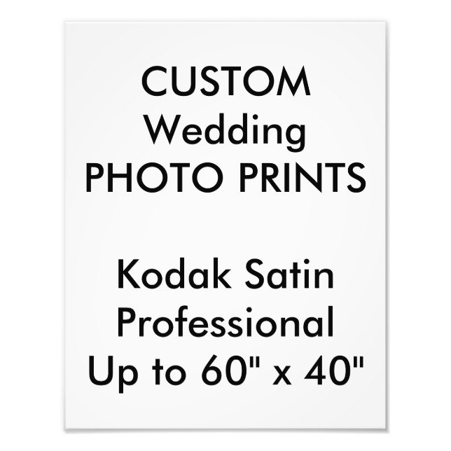Wedding Custom 11" x 14" Professional Photo Prints (Front)