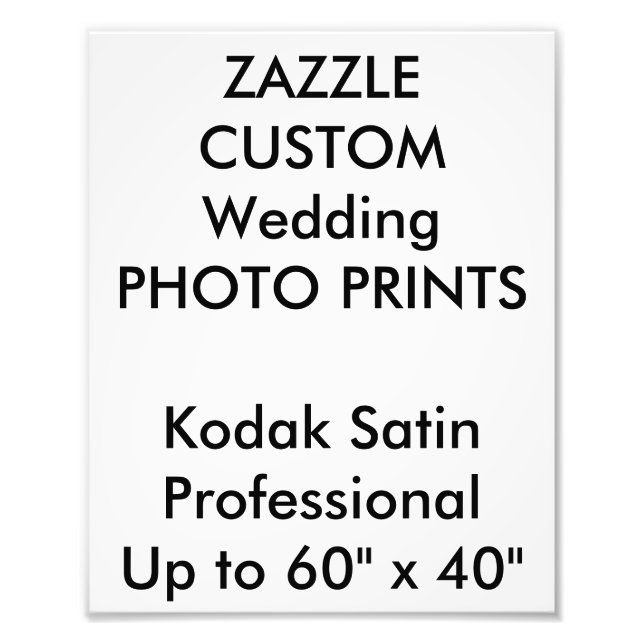 Wedding Custom 8" x 10" Professional Photo Prints (Front)