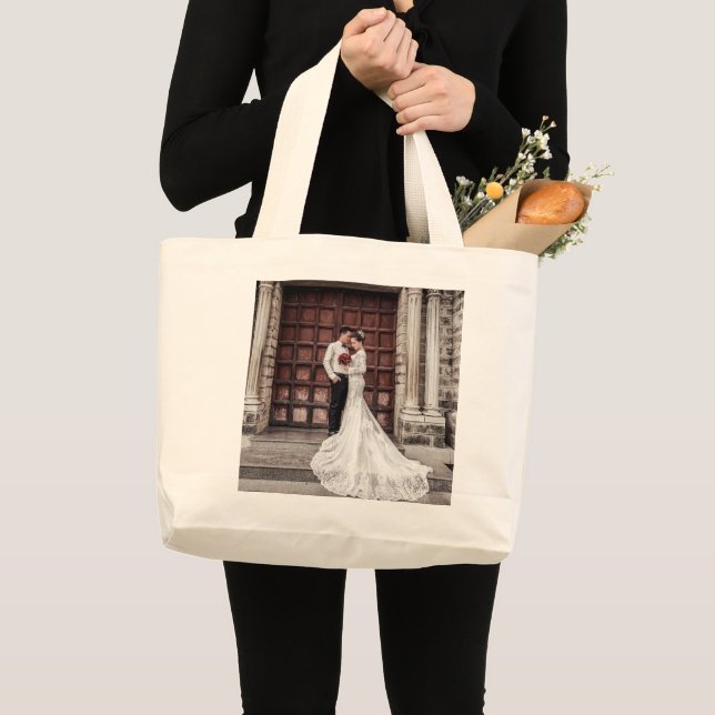 WEDDING CUSTOM ADD PHOTO TOTE (Front (Product))