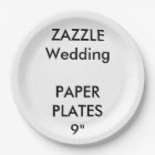 Wedding Custom Disposable Party Paper Plates 9"