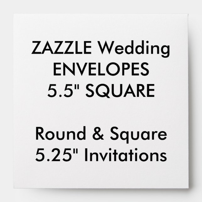Wedding Custom Envelopes 5.25" Square Invitations (Front)
