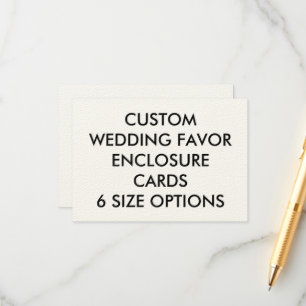 Wedding Custom FAVOR ENCLOSURE CARDS - FELT ECRU