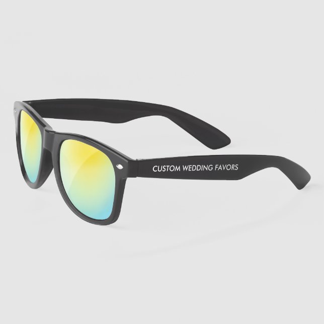 Wedding Custom Favours 100% UV SUNGLASSES - BLACK (Left)