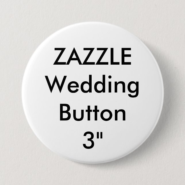 Wedding Custom Large 3" Round Button Pin (Front)