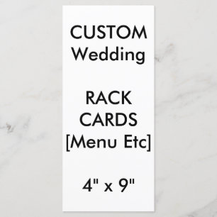 Wedding Custom Menu & Program Cards 9"x4" Vertical