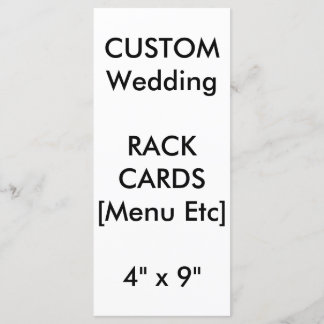 Wedding Custom Menu & Program Cards 9"x4" Vertical