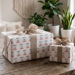 Wedding Custom Minimalist Couple Engagement Party Wrapping Paper