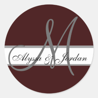 Wedding Custom Monogram & Names Chocolate Seal