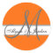 Wedding Custom Monogram & Names Orange & Grey Seal
