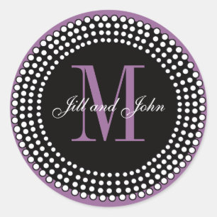 Wedding Custom Monogram & Names Purple Label