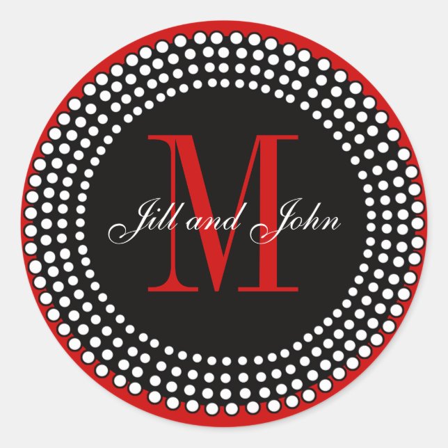 Wedding Custom Monogram & Names Red Label (Front)