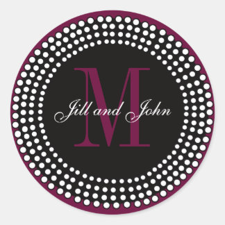 Wedding Custom Monogram & Names Wine Label