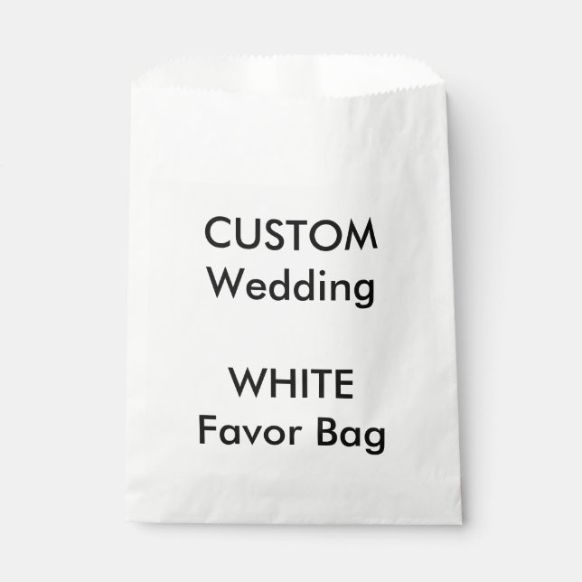Wedding Custom Paper Favour Bag WHITE (Front)