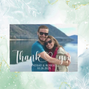 Wedding Custom Photo Modern Relaxed Thank You Card