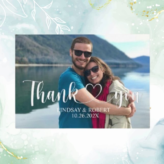 Wedding Custom Photo Modern Relaxed Thank You Enclosure Card (Express heartfelt gratitude with a modern, relaxed wedding thank you enclosure card)