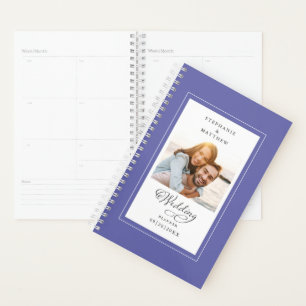 Wedding Custom Photo Periwinkle Elegant Script Planner