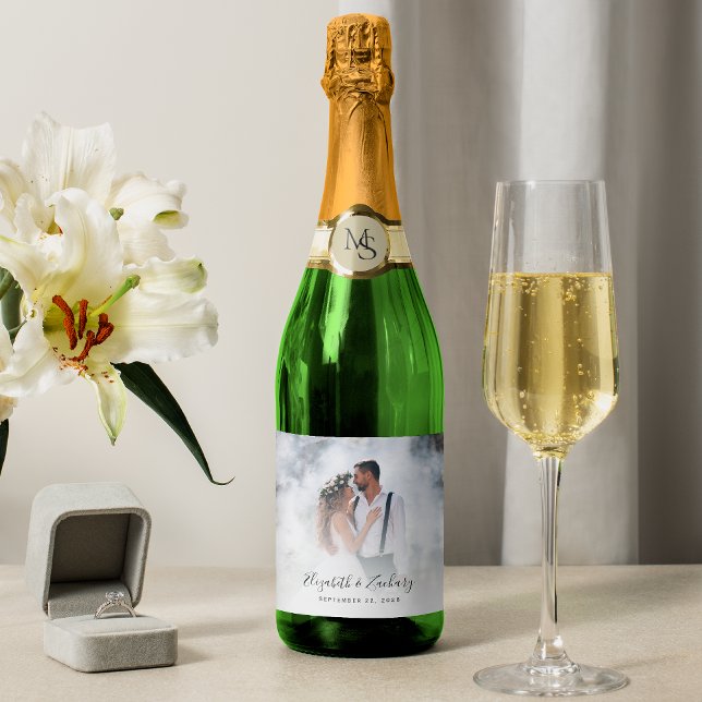 Wedding Custom Photo Personalised Sparkling Wine Label (Creator Uploaded)