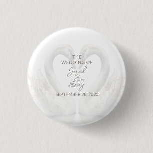 Wedding Custom Swan 3 Cm Round Badge