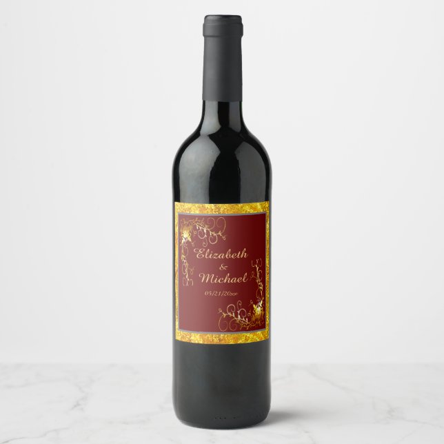 Wedding Custom Wine Bottle Label (3.5" x 4") (Front)