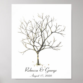 Wedding Customisable Fingerprint Tree Poster